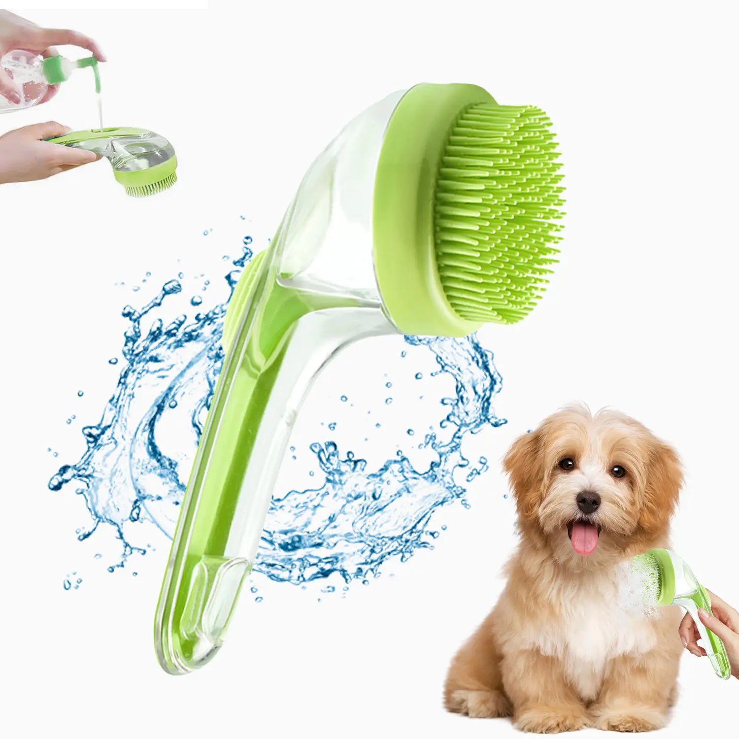 Transform Bath Time with Our Ergonomic Pet Bath Brush & Shampoo Dispenser for Dogs and Cats - Gentle Massage Grooming Tool!